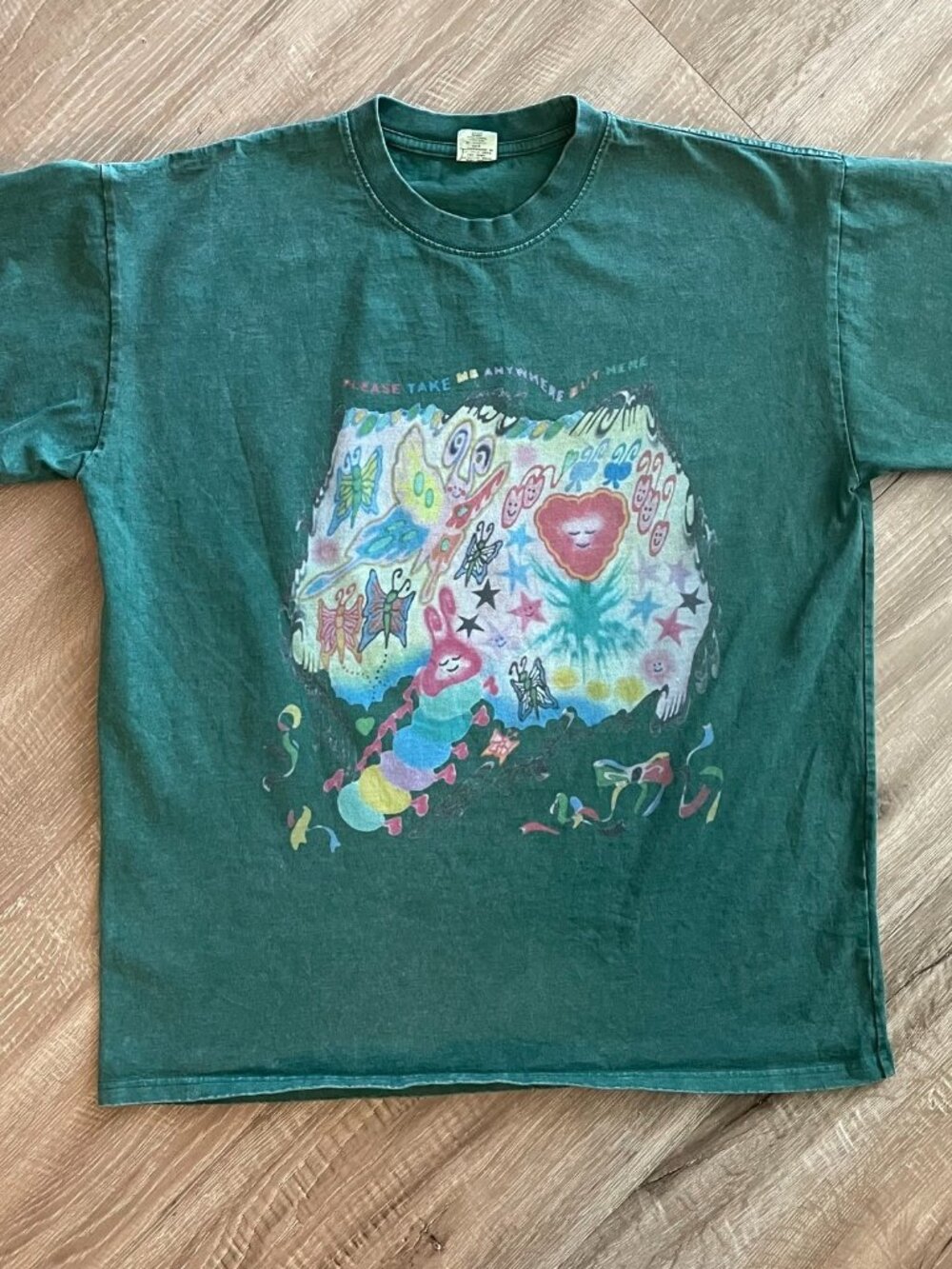 Take Me Anywhere But Here Graphic T-Shirt Size XL Teen Hearts Pre-owned Tee